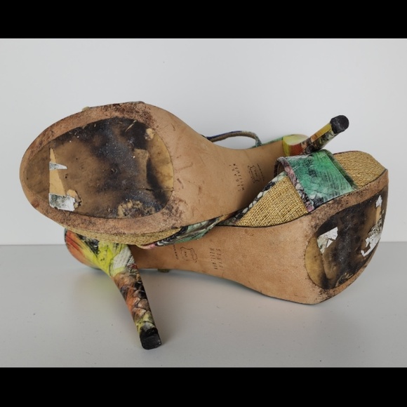 Stuart Weitzman “Onceover” Multi-color Platform Sandal Size 10 - Picture 11 of 11